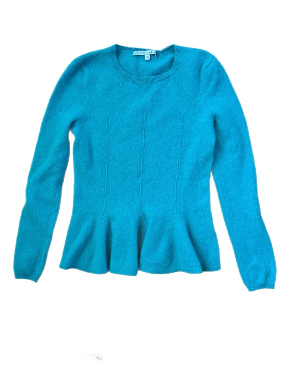 Antonio Melani 100 % Cashmere Scoop Neck Peplum Sweater